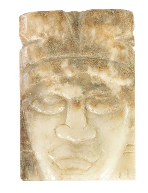 Lot 640 - AN AZTEC STONE MASK PLAQUE