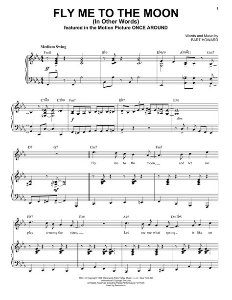 Fly Me To The Moon Piano Sheet Music Pdf