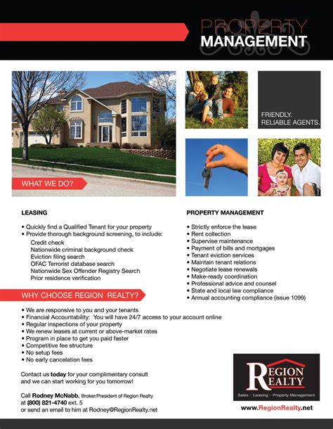 Monnerk Design: Region Realty Property Management Flyer-Rockwall, TX