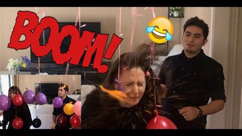 BALLOON POP PRANK ON GIRLFRIEND !! (GONE RIGHT) - YouTube