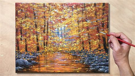 Acrylic Painting Autumn Forest Landscape - YouTube | Forest landscape, Painting, Autumn forest