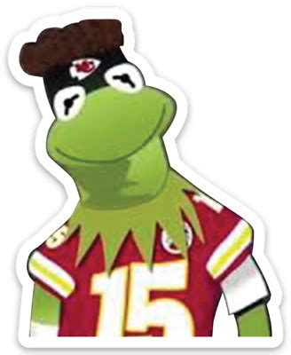 Patrick Mahomes as Kermit the Frog Kansas City Chiefs #15 Type Die-Cut MAGNET | eBay