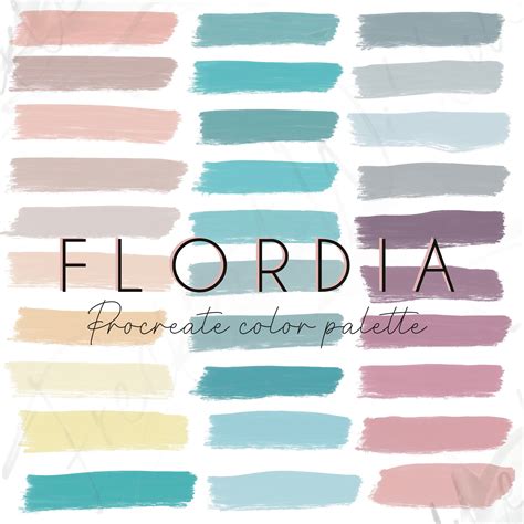 Florida Inspired Color Palette Bright Beachy Tones Procreate - Etsy