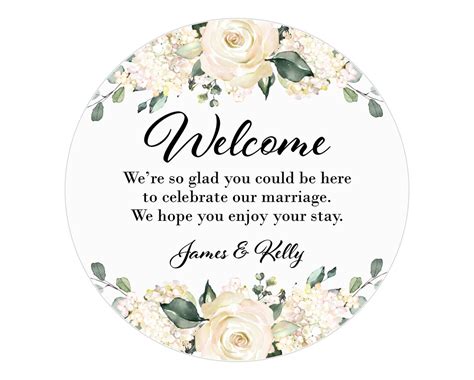 Wedding Welcome Bag Sticker, Welcome Wedding Stickers, Hotel Bag Labels, Watercolor Floral ...