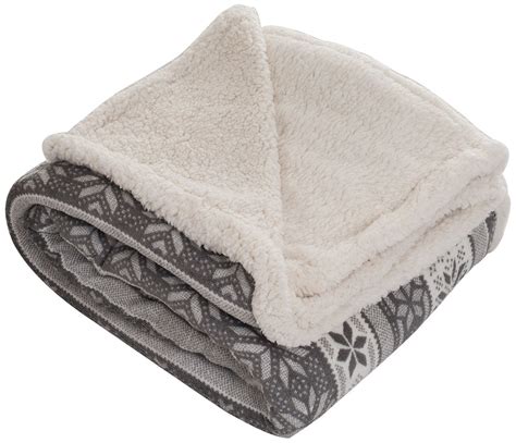 Lavish Home Throw Blanket, Fleece/Sherpa, Silver Stars - Afghans & Throw Blankets