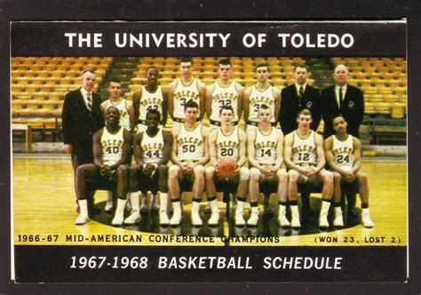 1967-68 Toledo Rockets Basketball Schedule -- kingfisch6 : Free ...