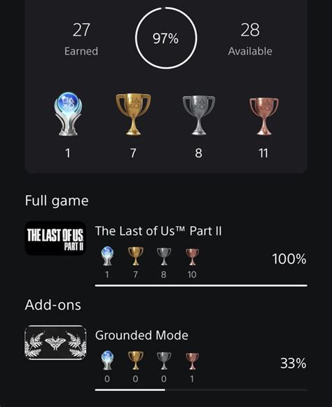 [The Last of Us Part II] 9th Platinum + permadeath trophy : r/Trophies