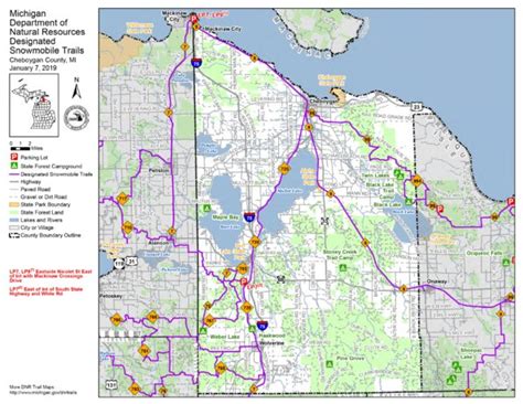 Cheboygan County Snowmobile Trails Map by MI DNR | Avenza Maps