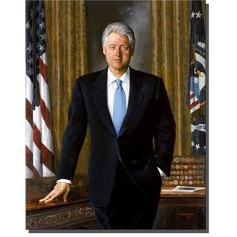 Bill Clinton Portrait, Wall Picture Art on Stretched Canvas, Ready to ...