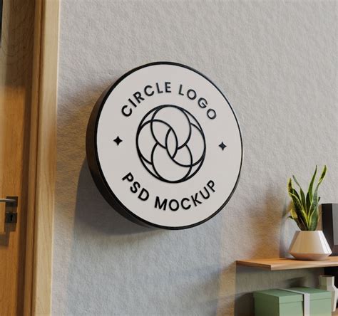 Premium PSD | Circle logo mockup design