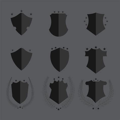 black shield set 17710728 Vector Art at Vecteezy