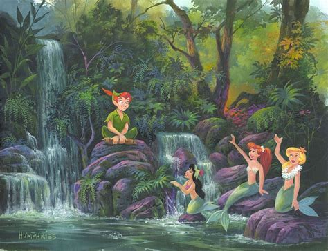 Peter Pan - Peter Greets the Mermaids - Original by Michael Humphries presented by World Wide ...