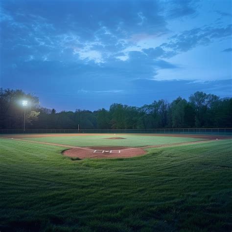 Premium Photo | Baseball field at night Baseball field in the evening ...