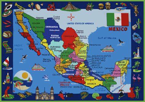 Mexico States Map With Satate Cities Inside Printable Of Labeled Map - Printable Map Of Mexico ...