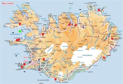 Islandia | Iceland, Physical map, Map