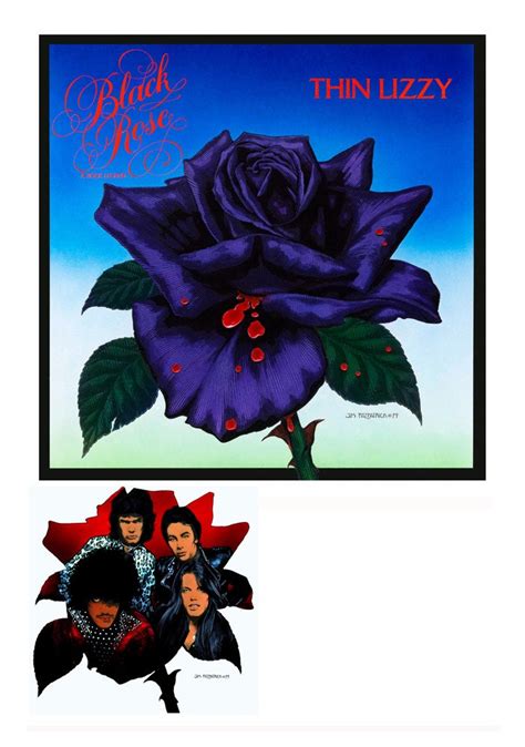 Thin Lizzy Black Rose Album Front and Back Cover 1979 Print. Vintage ...