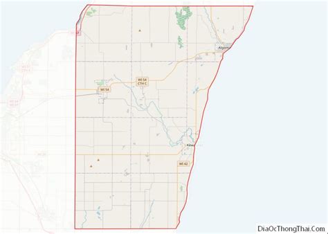 Map of Kewaunee County, Wisconsin - Thong Thai Real