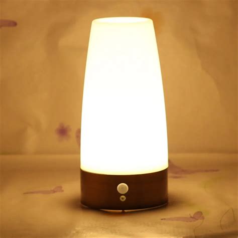 Jiguoor Wireless LED Night Light Table Bed Lamp Motion Sensor Battery ...