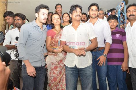 Akkineni Nagarjuna Family at sai baba Temple on 22nd May 2014 ...