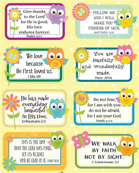 Scripture Memory Cards for Kids. 24 Bible Verse Cards for Children ...