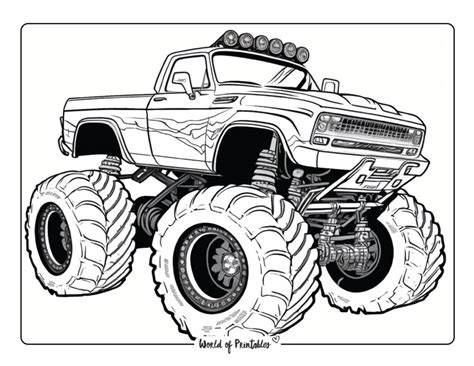 Monster Truck Coloring Pages - World of Printables