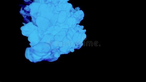 ABSTRACT BACKGROUND. BLUE SMOKE or BLUE INK in WATER SERIES on BLACK. 3d Render Voxel Graphics ...