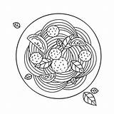 Spaghetti And Meatballs Coloring Page Sketch sketch template