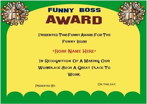 √ 20 Best Boss Award Certificate ™ | Dannybarrantes Template