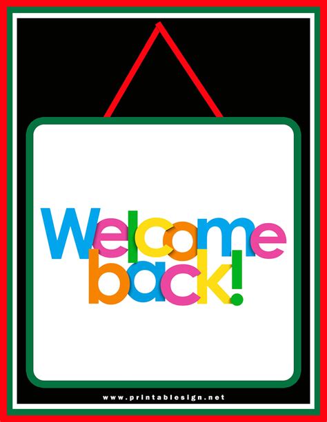 Welcome Back Signs PDF | FREE Download | Welcome back sign, Beautiful birthday wishes, Out of ...