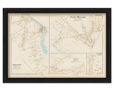 Villages of MILTON and EAST MILTON, Massachusetts 1888 Map