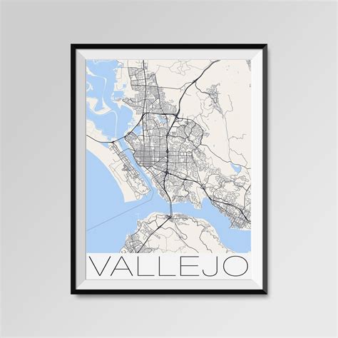 VALLEJO California Map Vallejo City Map Print Vallejo Map | Etsy