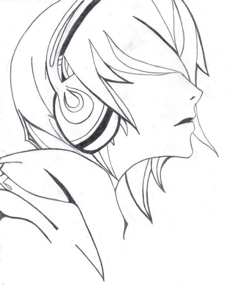 Cool Anime Boy With Headphones Drawing