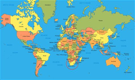 Simple Printable World Map