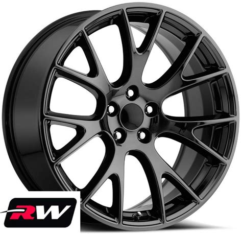 22 inch Chrysler 300 OE Replica Staggered Wheels SRT Hellcat Gloss Black Rims