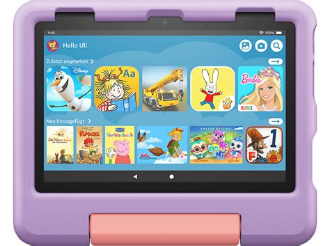 AMAZON Fire HD 8 Kids (2022), Tablet, 32 GB, 8 Zoll, Schwarz, mitgelieferte Hülle in Farbton ...