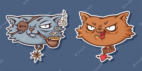 Premium Vector | Funny cats stickers