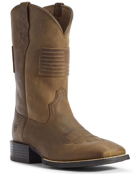 Ariat Men's Sport Patriot II American Flag Western Boots - Wide Square Toe | Sheplers