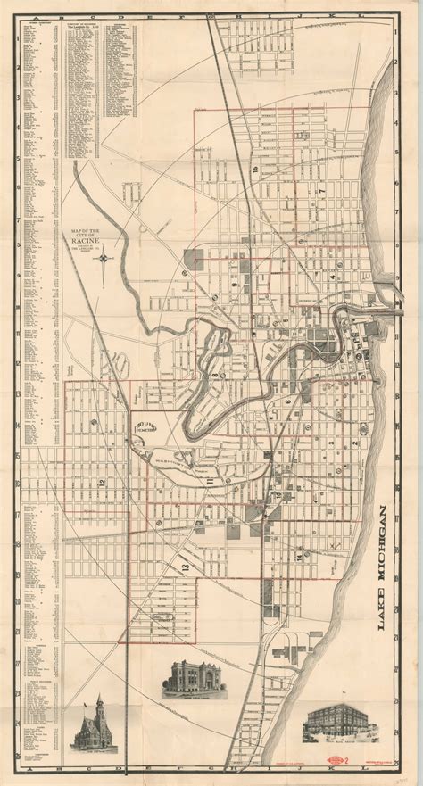 Map of the City of Racine | Curtis Wright Maps