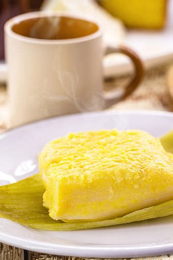 Brazilian Sweet Corn Called Pamonha Made With Fuba And Corn Stuffed With Cheese Served With ...