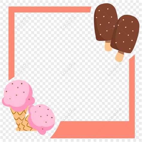 Ice Cream Border, Light Pink, Brown Frame, Frame Pink PNG Transparent Image And Clipart Image ...