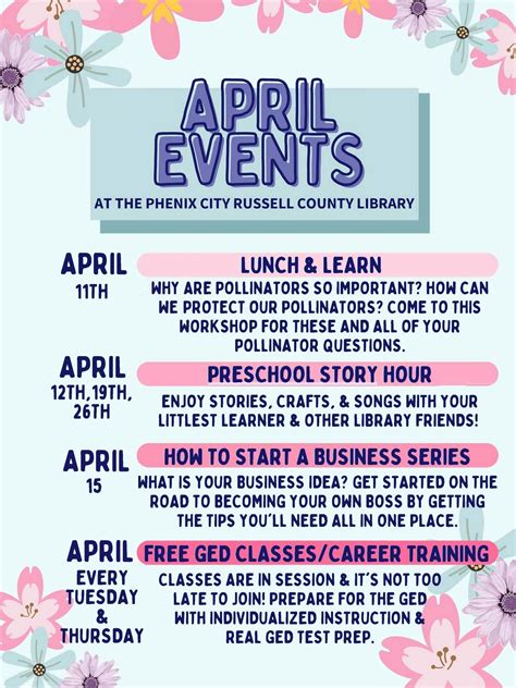 April Events – Phenix City-Russell County Library