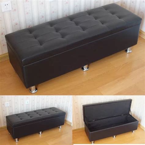 Leather Storage Box Sofa Bench Stool Couch, Furniture on Carousell