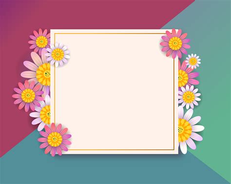 Spring square greeting card design with Flowers 695827 Vector Art at ...