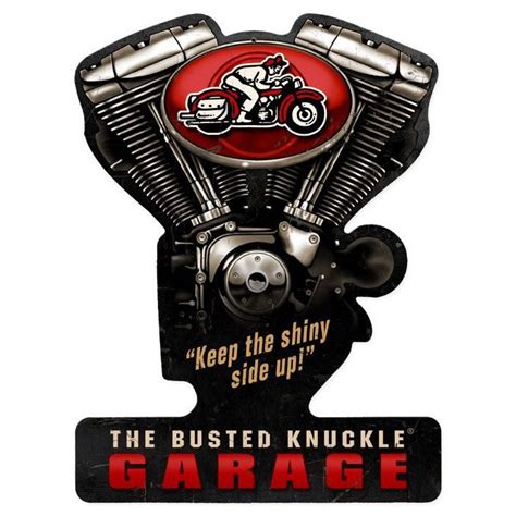 Busted Knuckle Garage - 14" x 19" Metal Sign · VintroSigns · Online ...