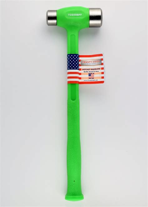 50 oz. Flat-Flat Polyurethane Dead Blow Hammer, Green - Made in USA Tools