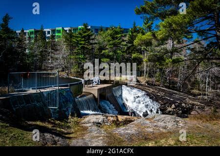 the Kearney Lake Dam in nova scotia canada in early spring Stock Photo - Alamy