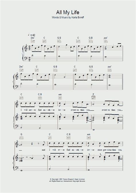 All My Life Piano Sheet Music | OnlinePianist