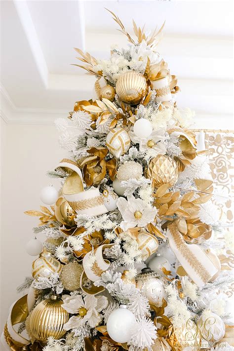 Elegant White and Gold Christmas Bedroom Tour - Randi Garrett Design