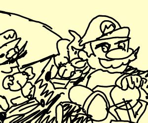 Mario kart 64 box art - Drawception