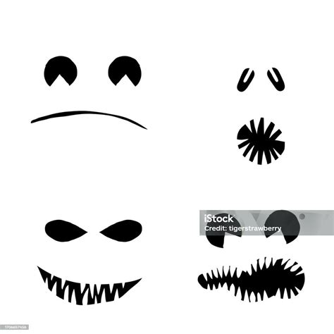 Halloween Set Of Monsters Characters Silhouettes For Carving And Cut Out Creation Halloween ...